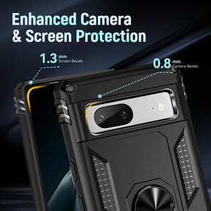 Google Pixel 7a Case Kickstand Shockproof Ring Phone Cover