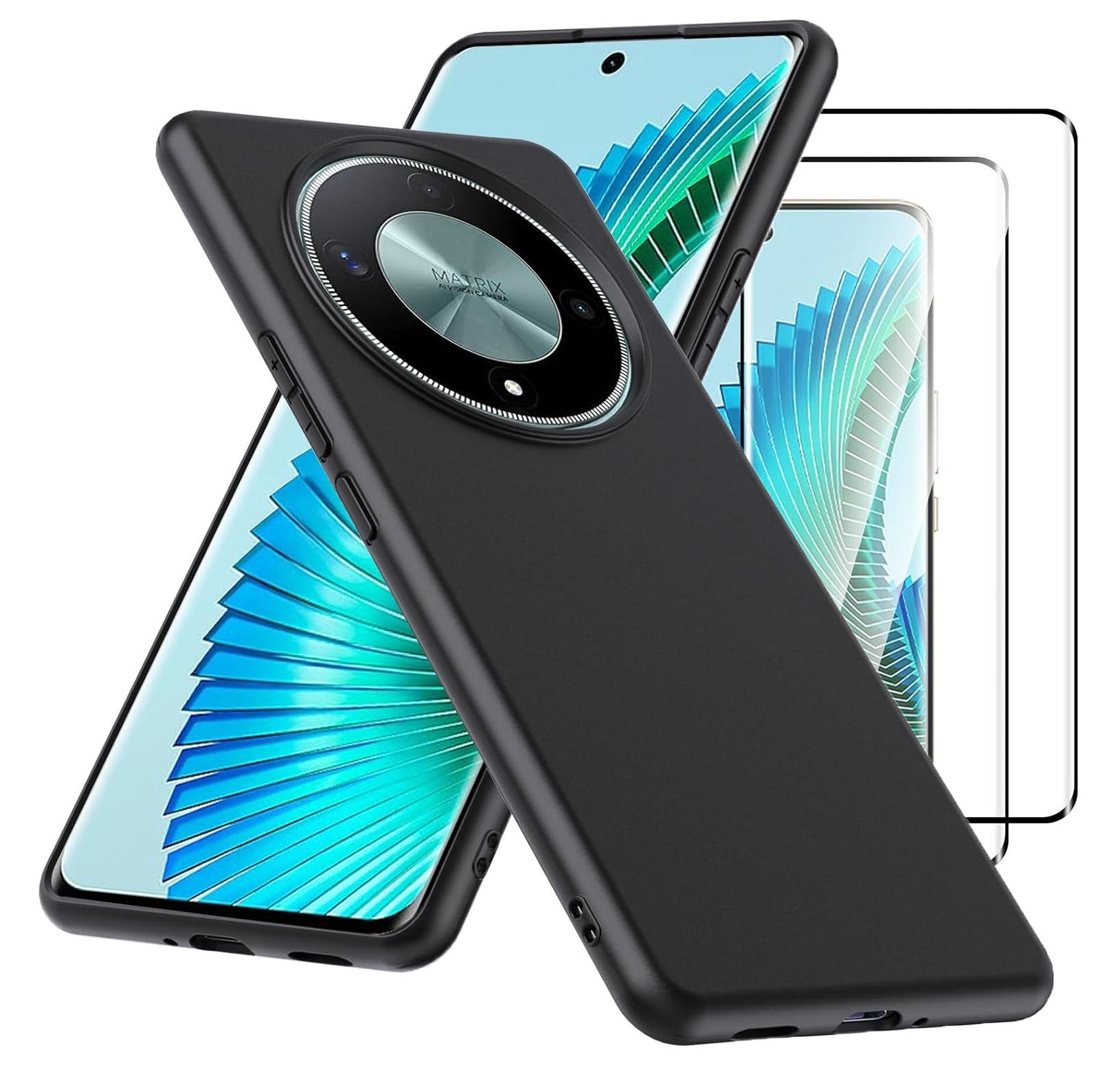 Honor Magic 6 Lite Case Black Gel Phone Cover & Screen Protector