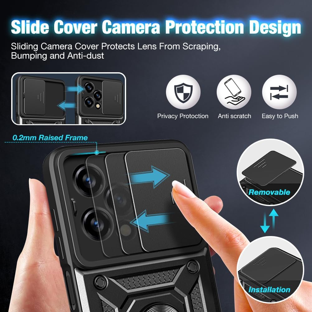 Honor 200 Lite Pro Case Shockproof Ring Stand Phone Camera Lens Cover