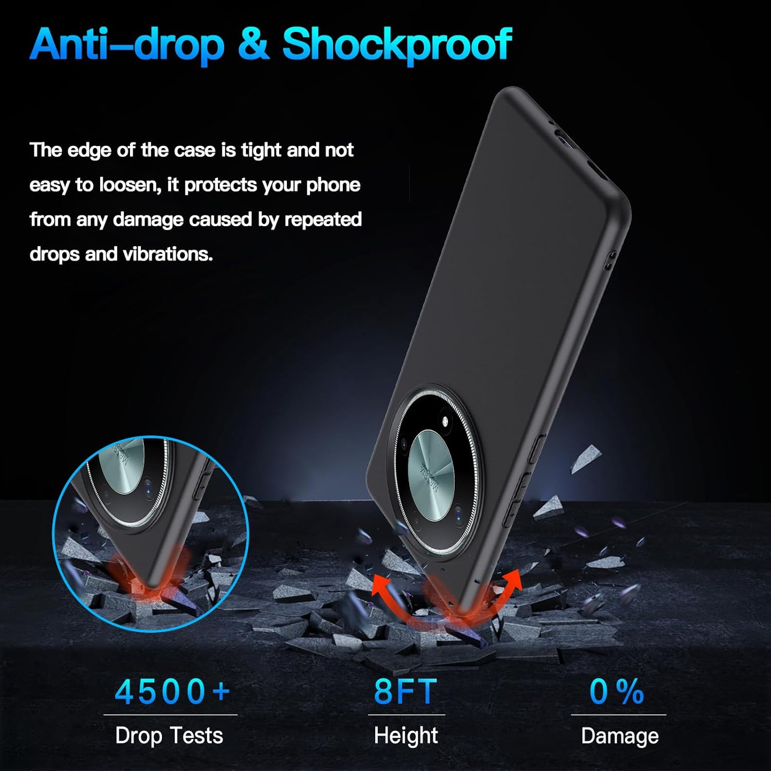 Honor Magic 6 Lite Case Matte Soft Black Gel Phone Cover