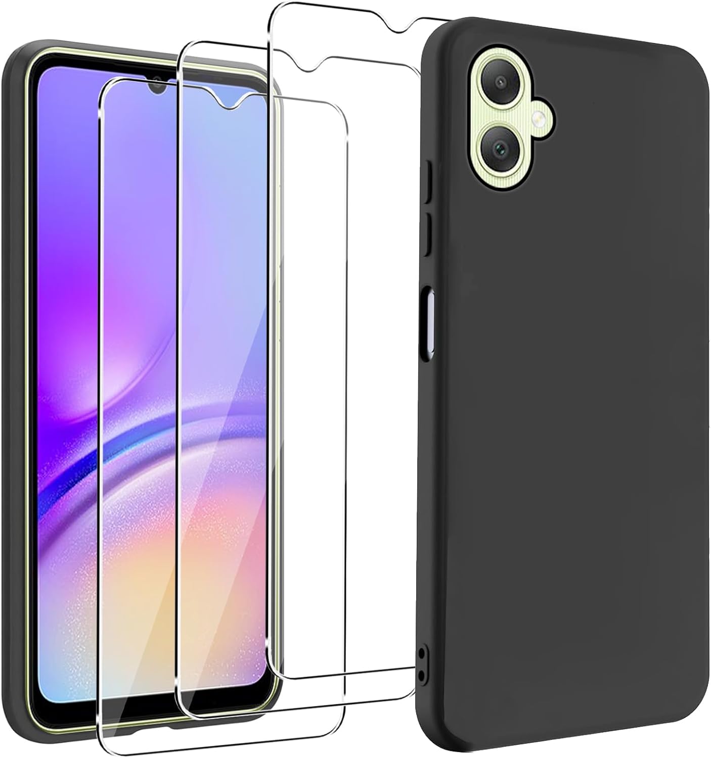 Samsung Galaxy A05 / A05S Case Black Gel Phone Cover & Screen Protector