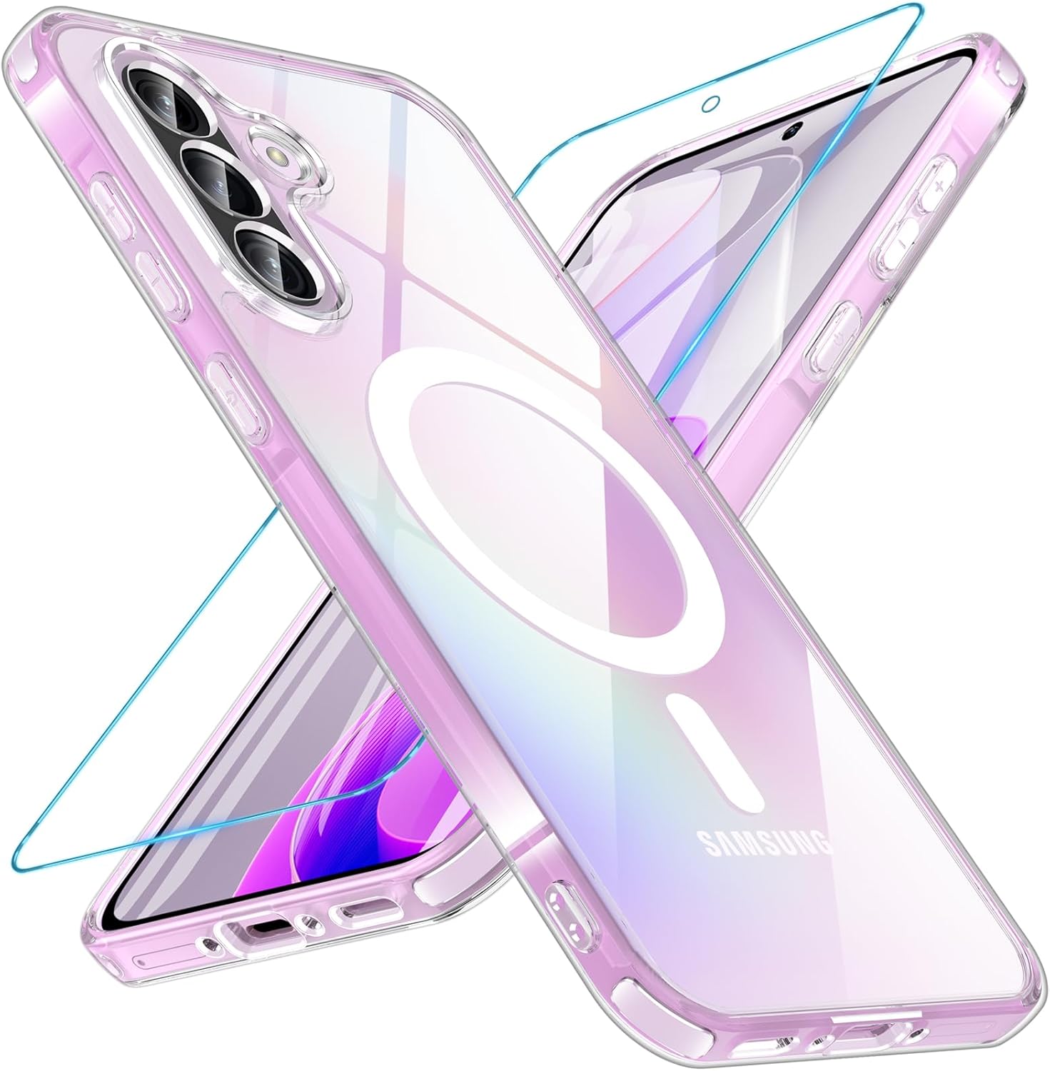 Samsung Galaxy A56 5G Clear Case Magsafe Phone Cover + Glass Screen Protector