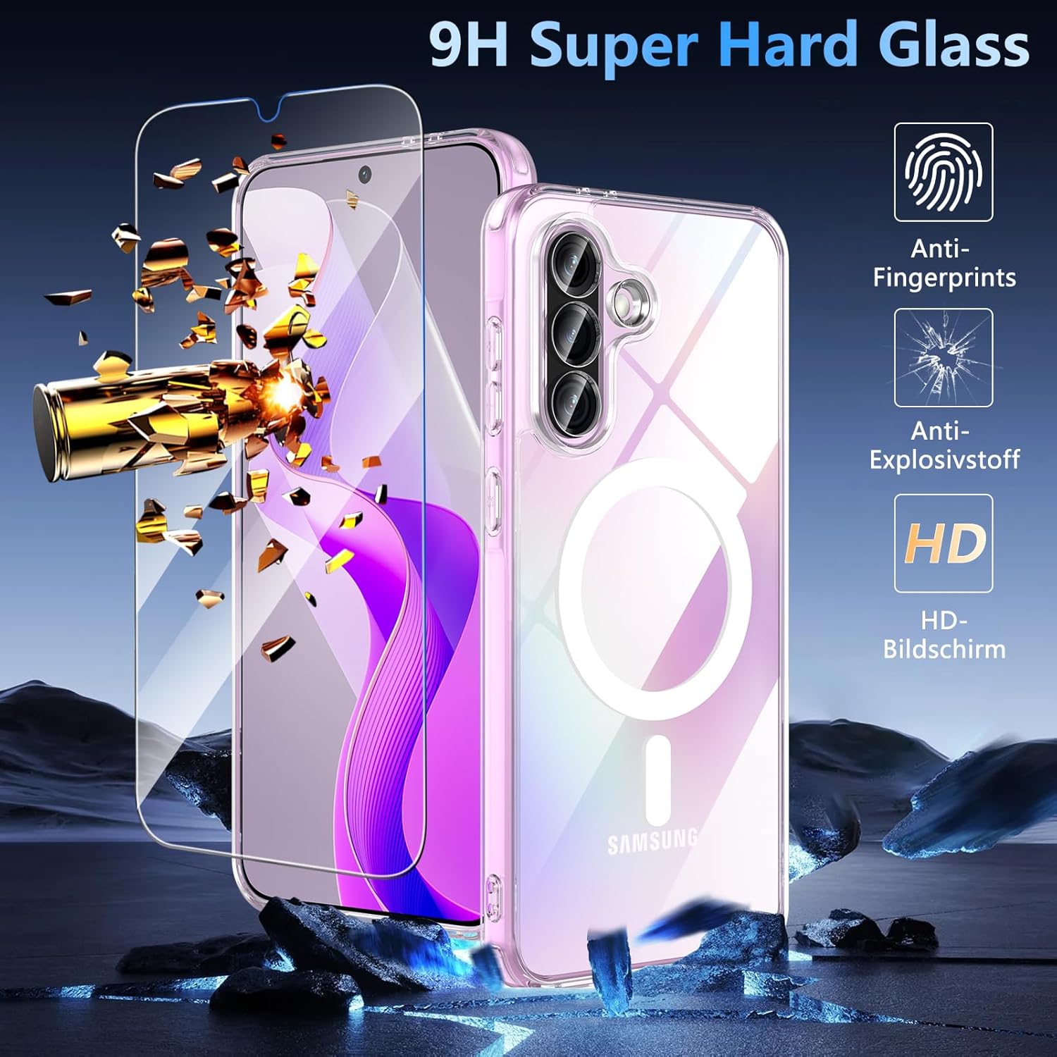 Samsung Galaxy A56 5G Clear Case Magsafe Phone Cover + Glass Screen Protector