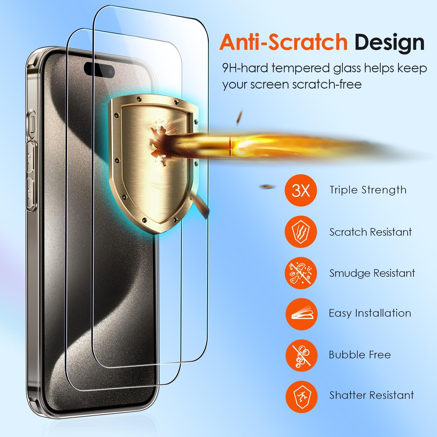 Apple iPhone 15 Pro Max Case Clear Phone Cover & Screen Protector