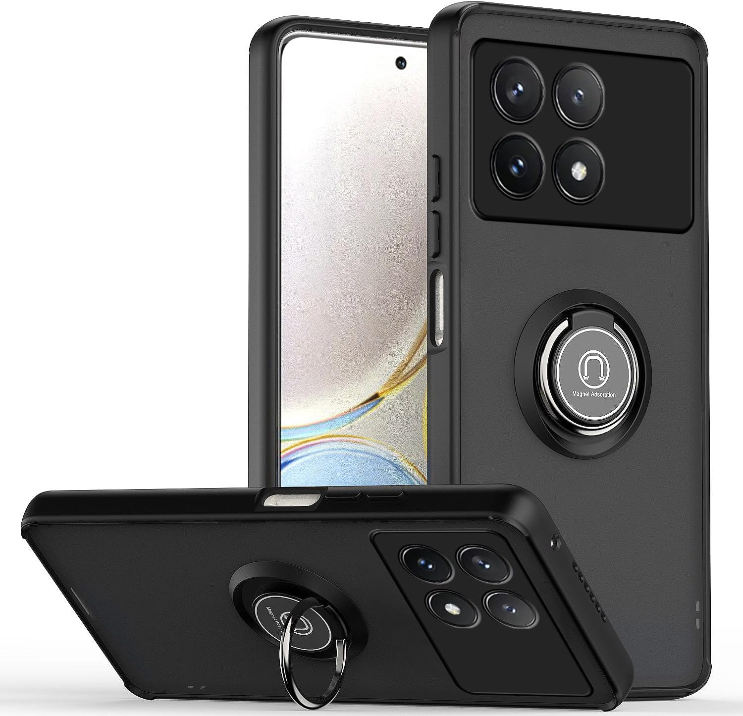 Xiaomi Poco F6 Pro Case Kickstand Shockproof Cover Heavy Duty & Screen Protector