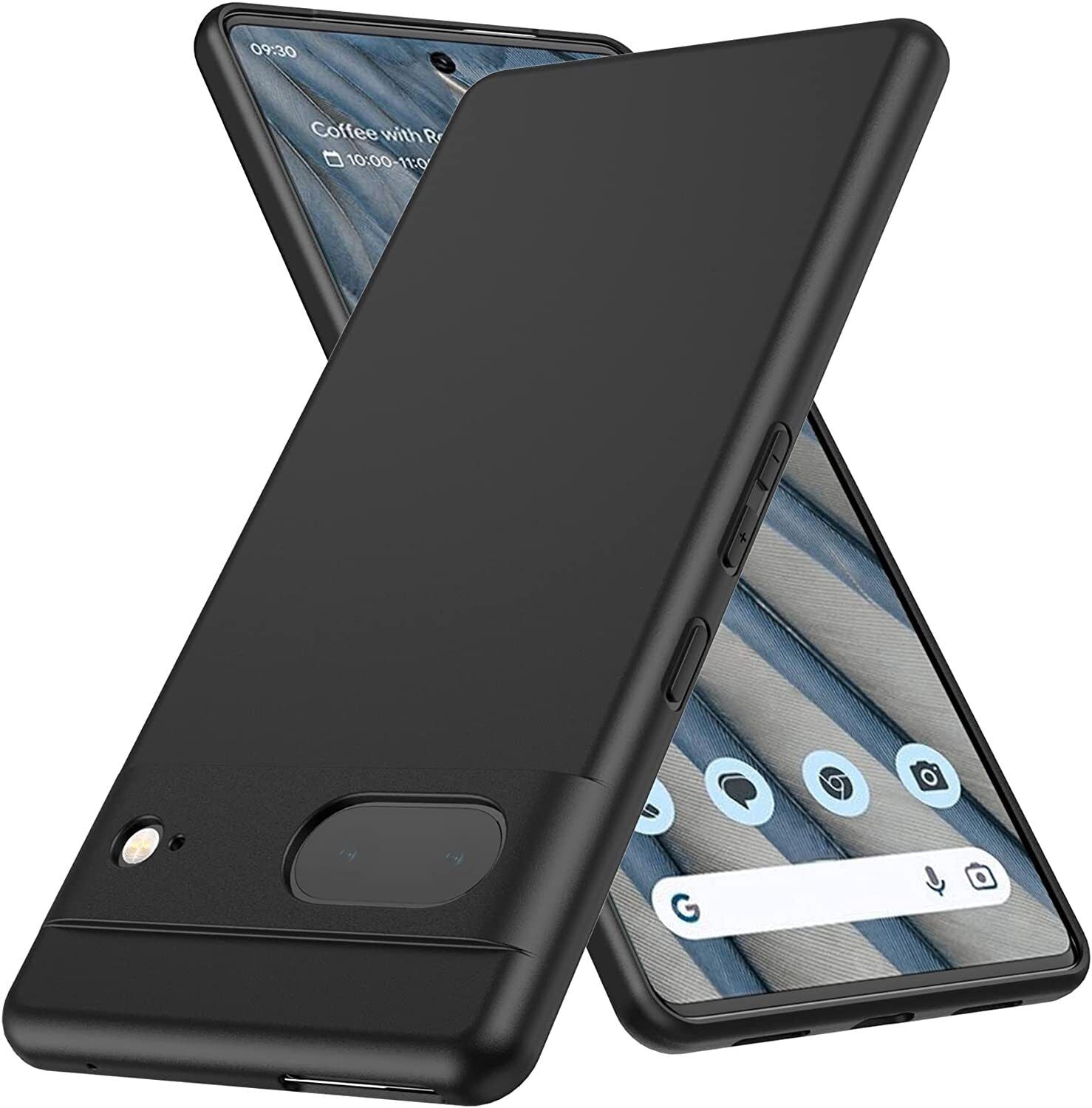 Google Pixel 7a Case Matte Soft Black Gel Phone Cover