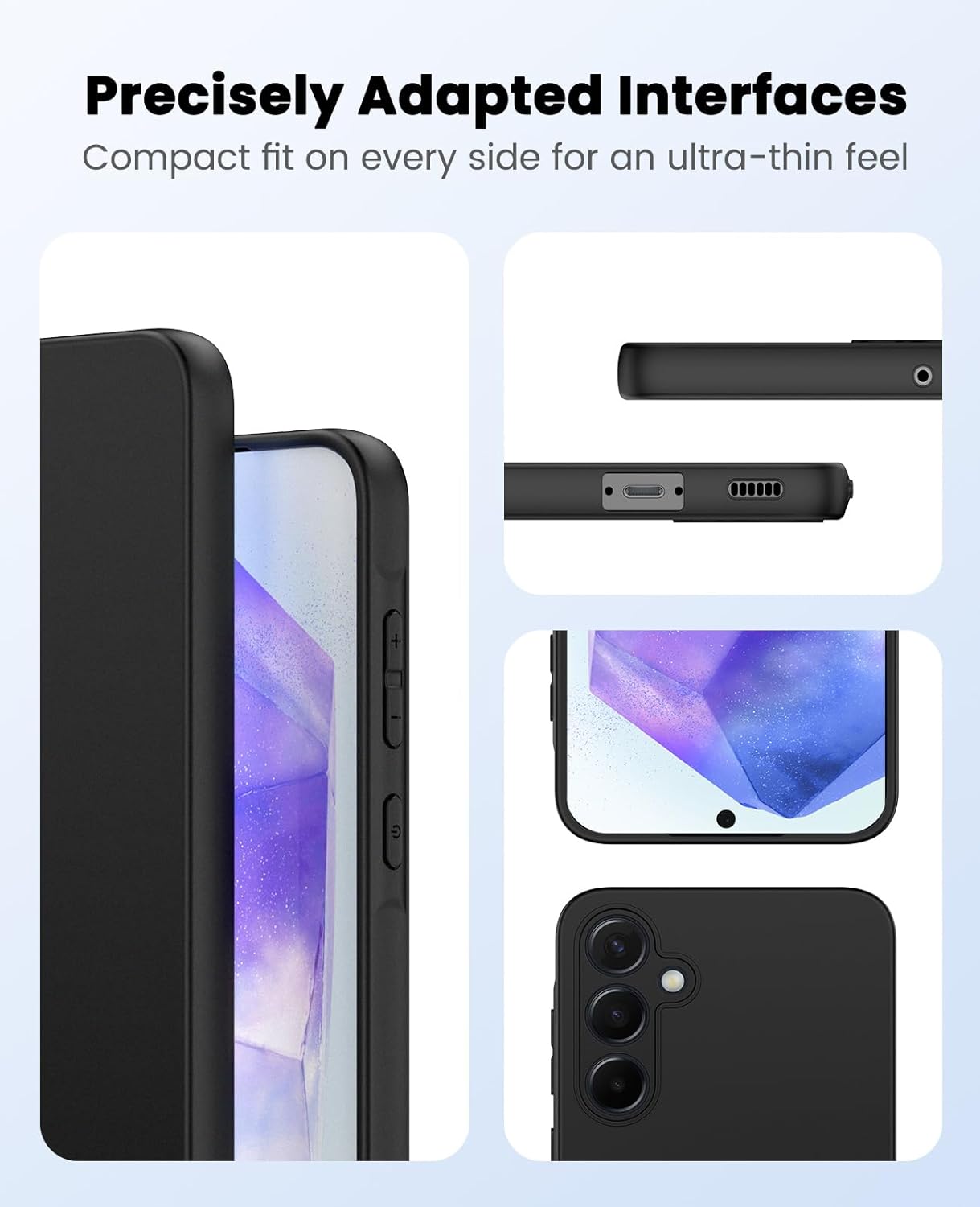 Samsung Galaxy A55 5G Case Black Gel Phone Cover & Screen Protector
