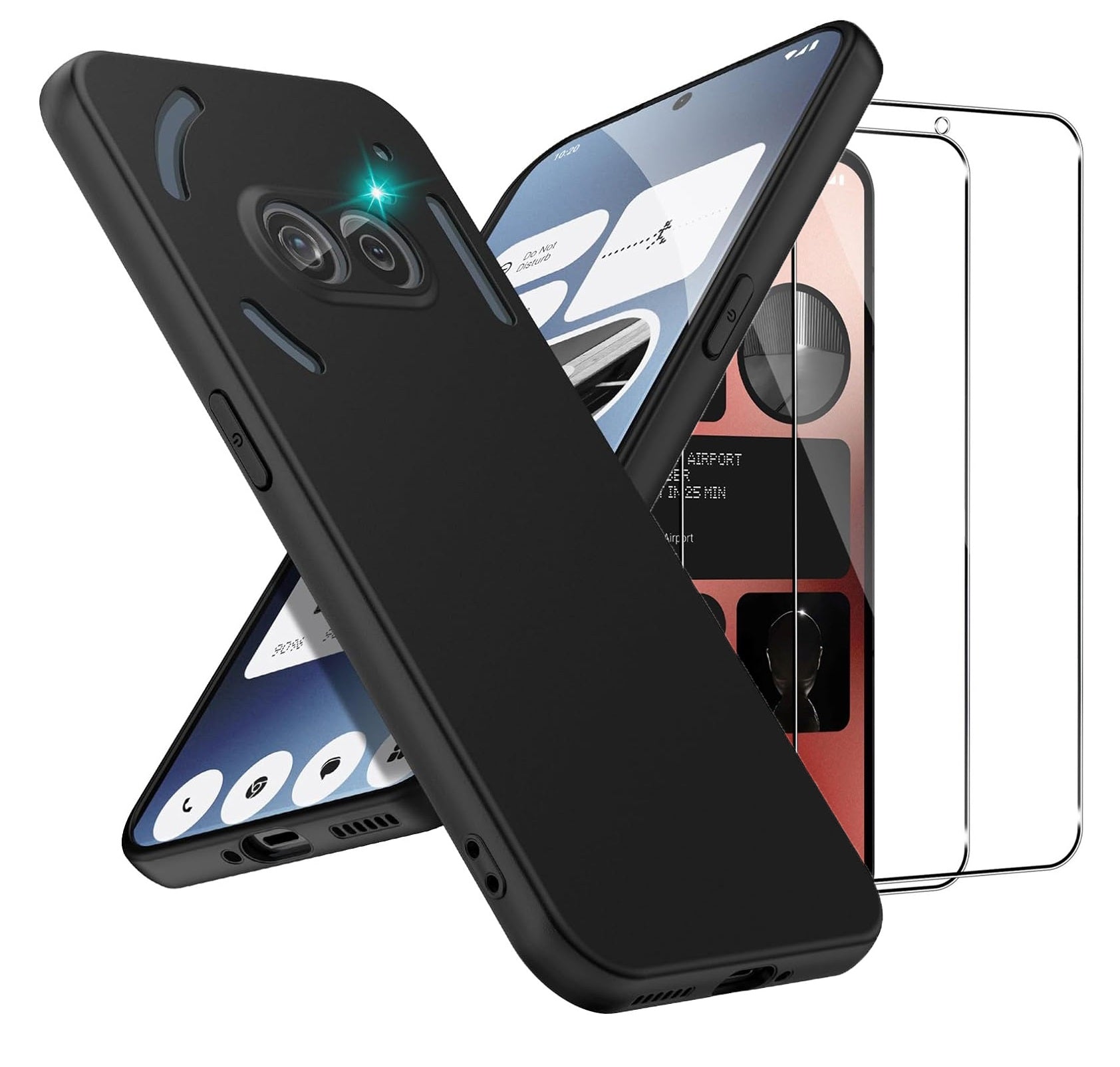 Nothing Phone (2a) Plus Case Black Gel Phone Cover & Screen Protector