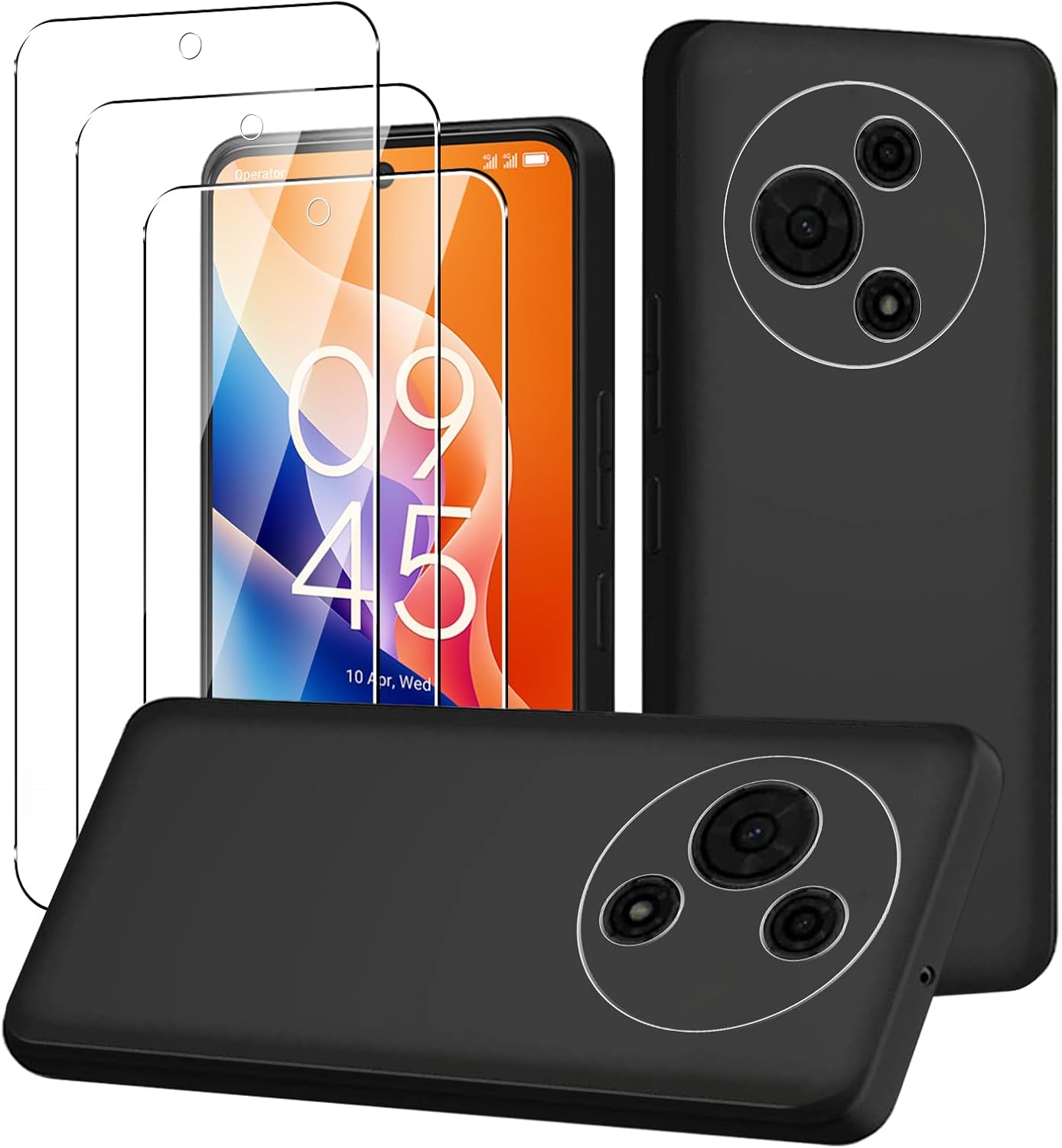 TCL 605 Case Black Gel Phone Cover & Screen Protector