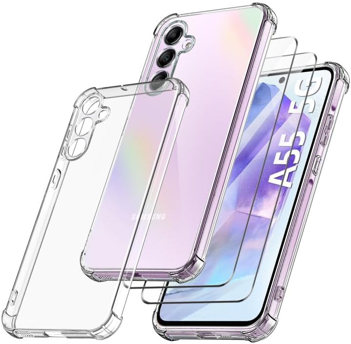 Samsung Galaxy A55 5G Case Clear Phone Cover & Screen Protector