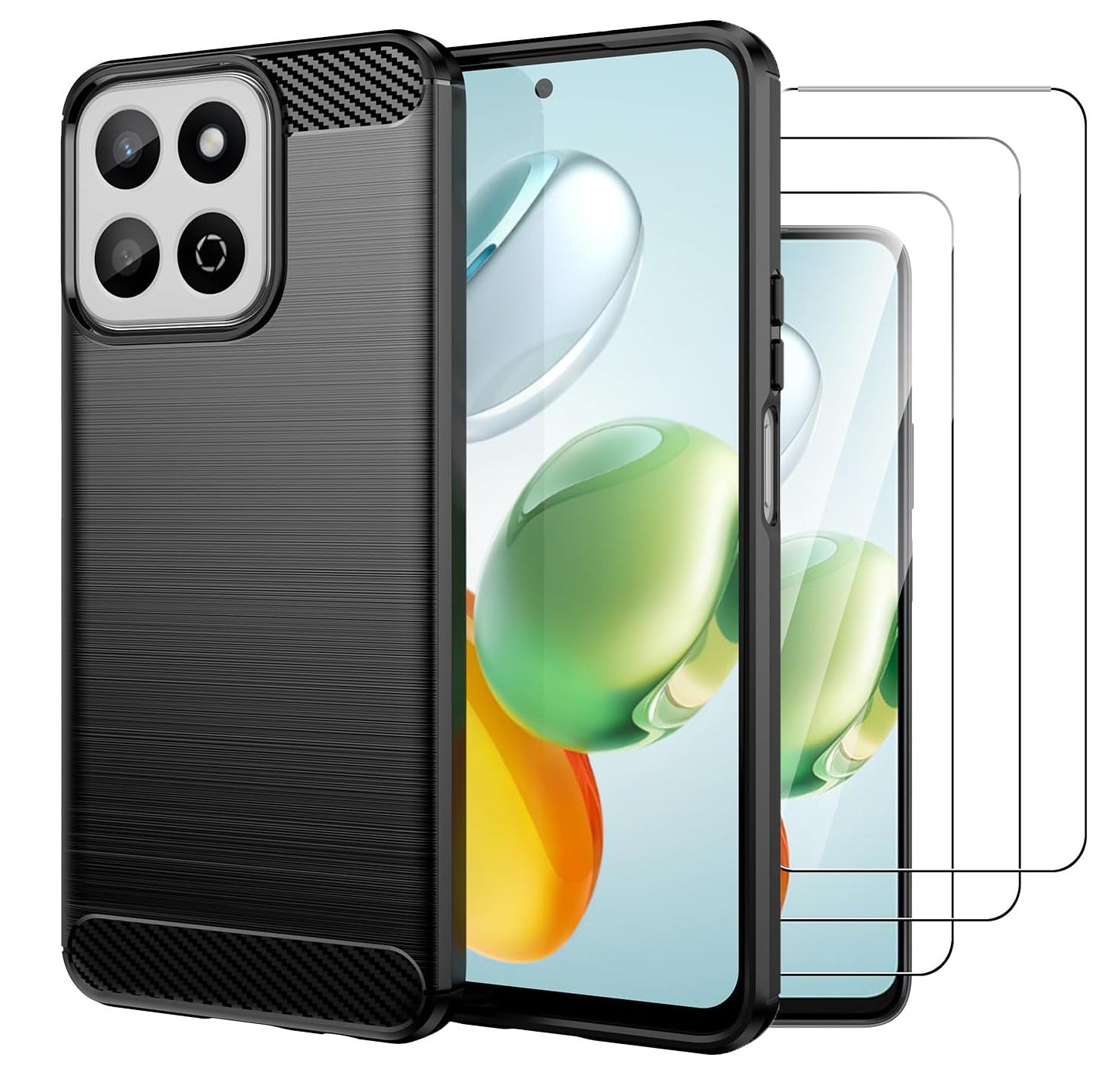 Honor 200 Smart Case Carbon Fibre Phone Cover + Screen Protector