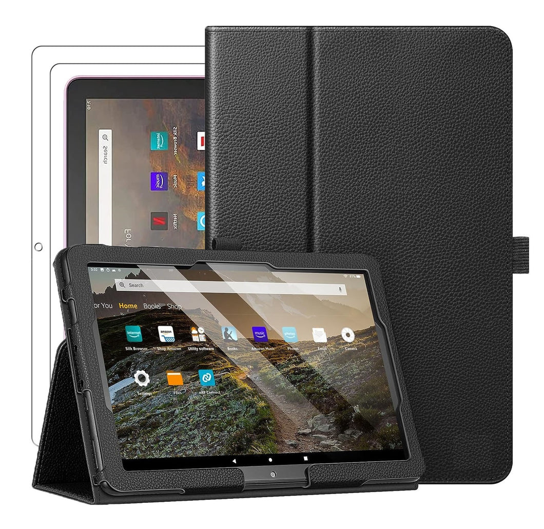 Amazon Fire HD 10 2023 Case Folio Tablet Cover + Screen Protector