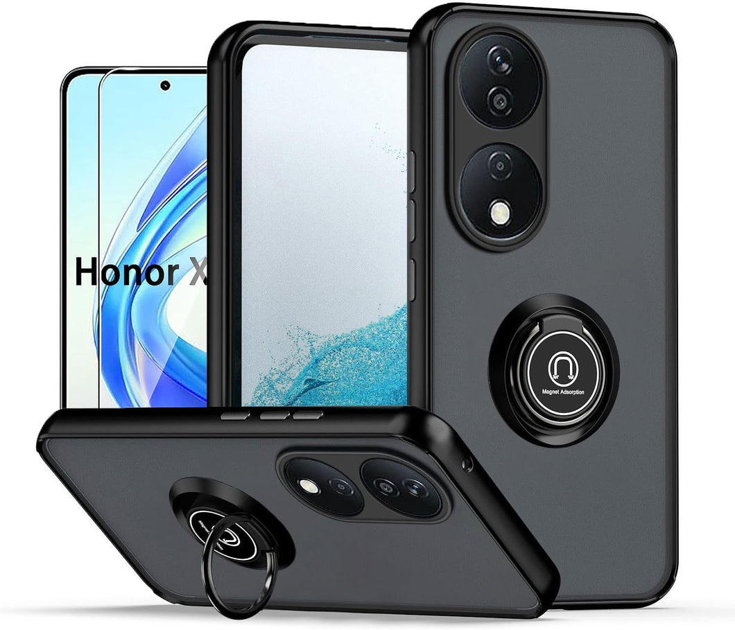 Honor X7b Case Kickstand Shockproof Cover Heavy Duty & Screen Protector