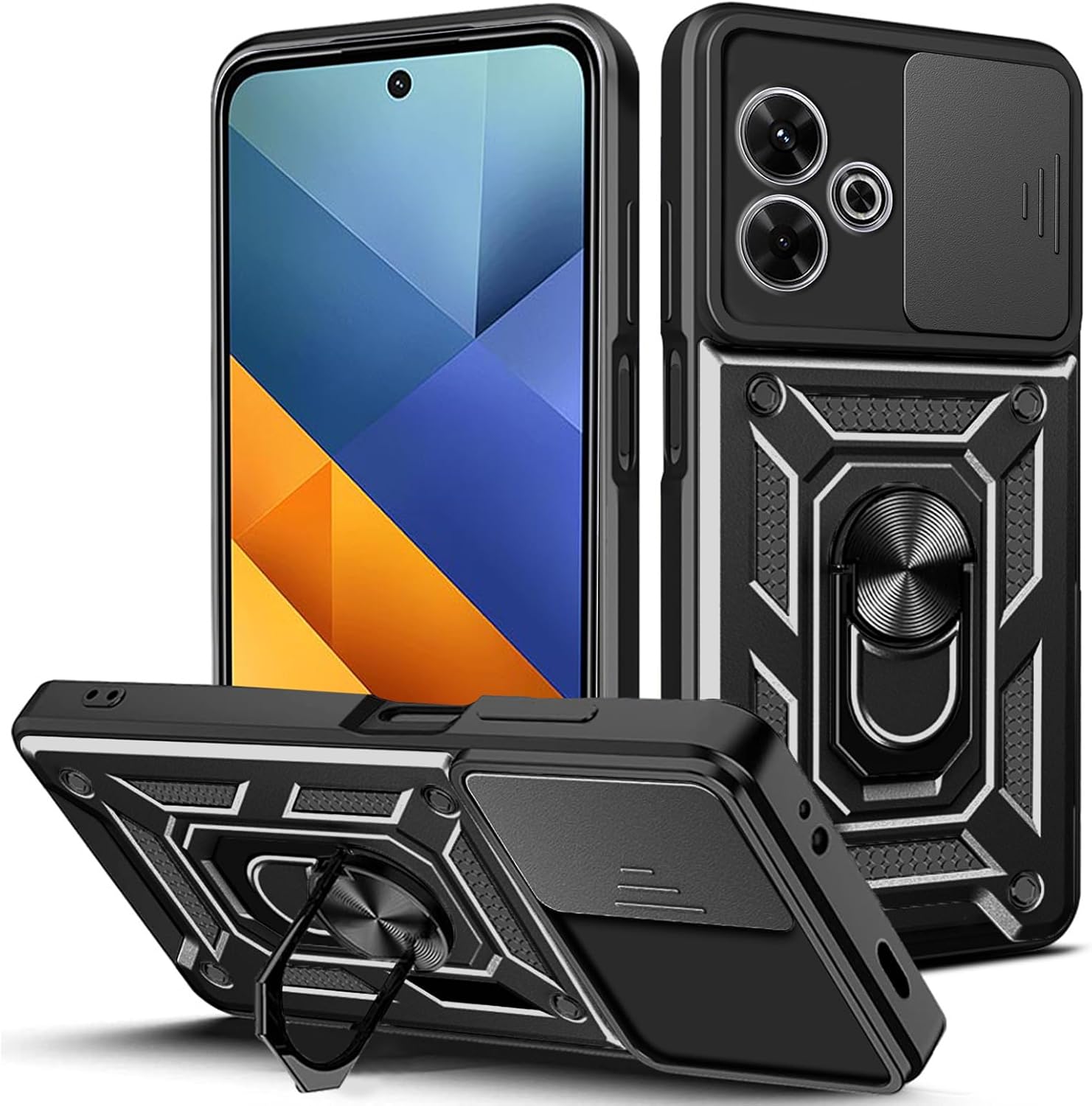 Honor X5c Plus Case Shockproof Ring Stand Phone Camera Lens Cover