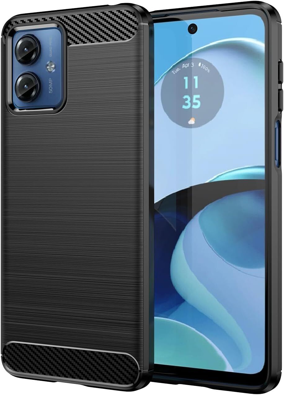 Motorola Moto G84 5G Case Carbon Fibre Phone Cover & Screen Protector