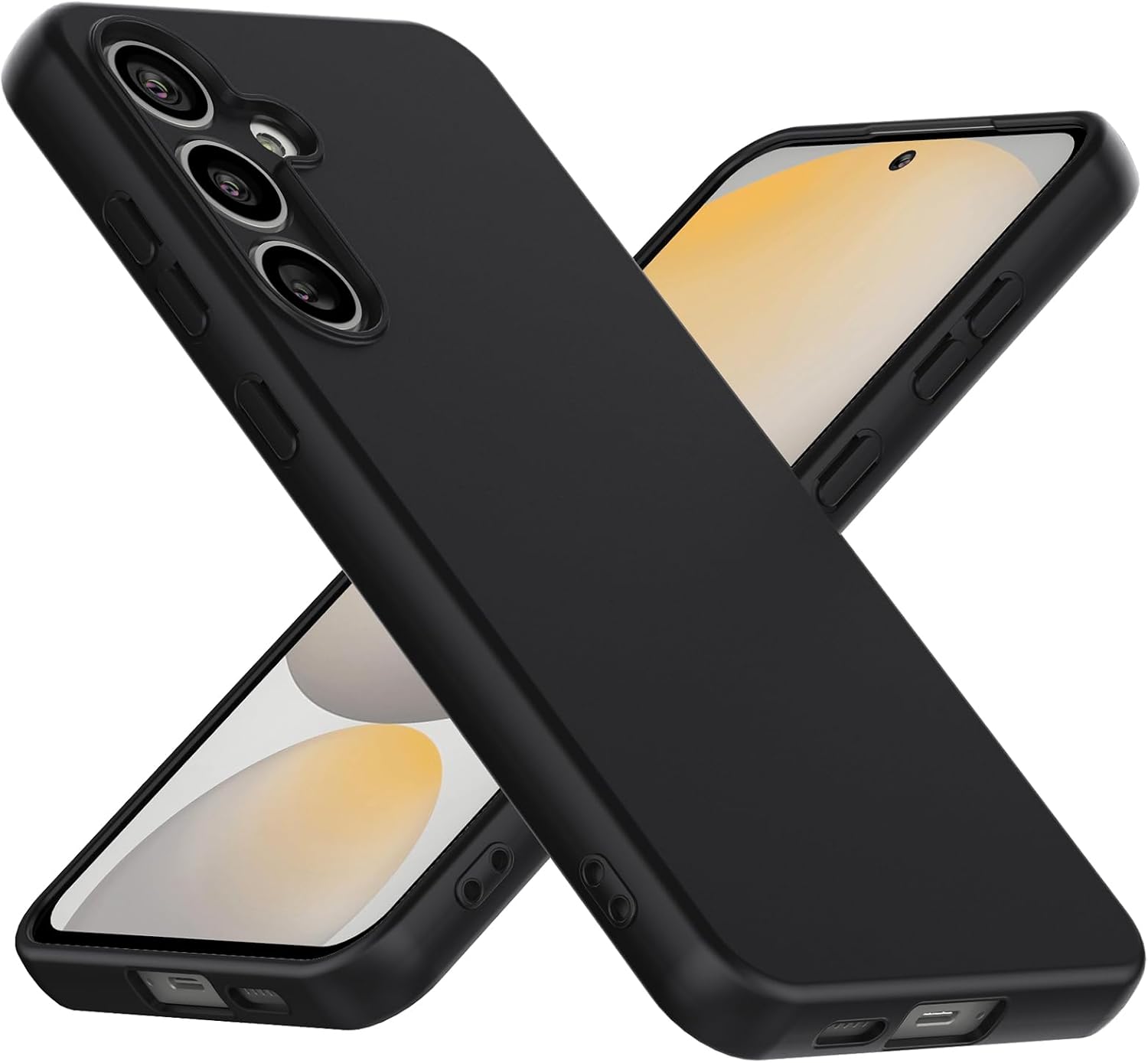 Samsung Galaxy S24 FE Case Black Gel Phone Cover & Screen Protector