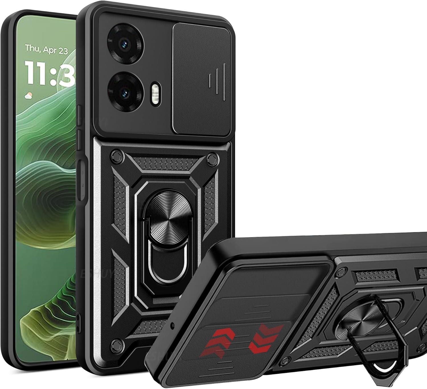 Motorola Moto G05/E15 Case Shockproof Ring Stand Phone Camera Lens Cover