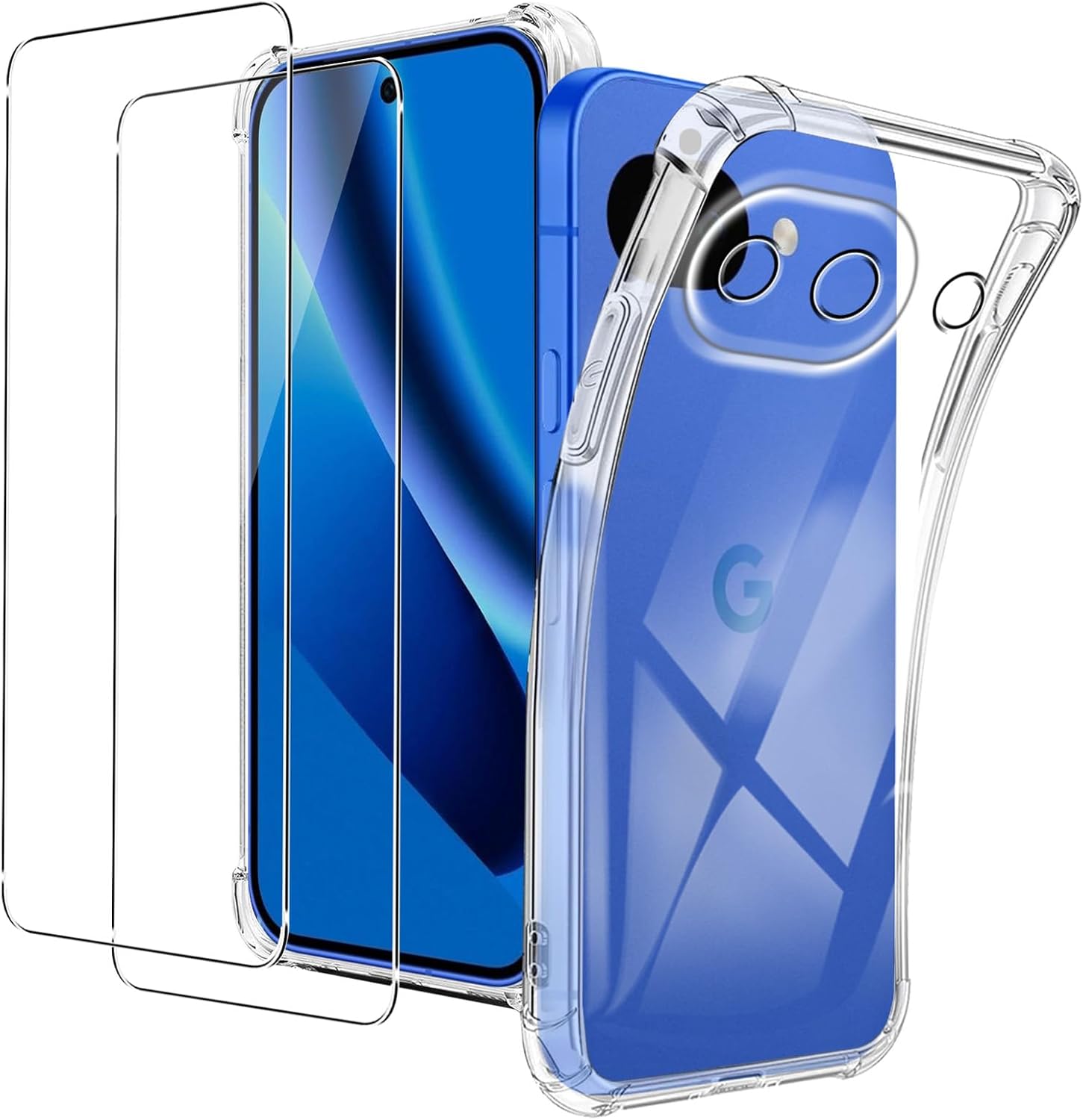 Google Pixel 10a Case Clear Phone Cover & Screen Protector