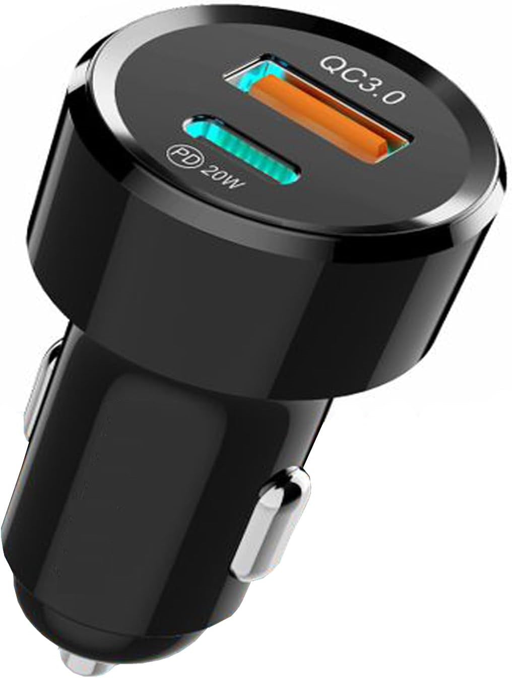 SB C Car Charger, 38W 6A Fast Car Charger 2-Port PD 20W & QC 3.0 18W Cigarette Lighter USB Charger 12V Adapter Socket