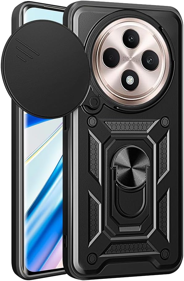 OPPO Reno 12 FS / F 5G Case Shockproof Ring Stand Phone Camera Lens Cover