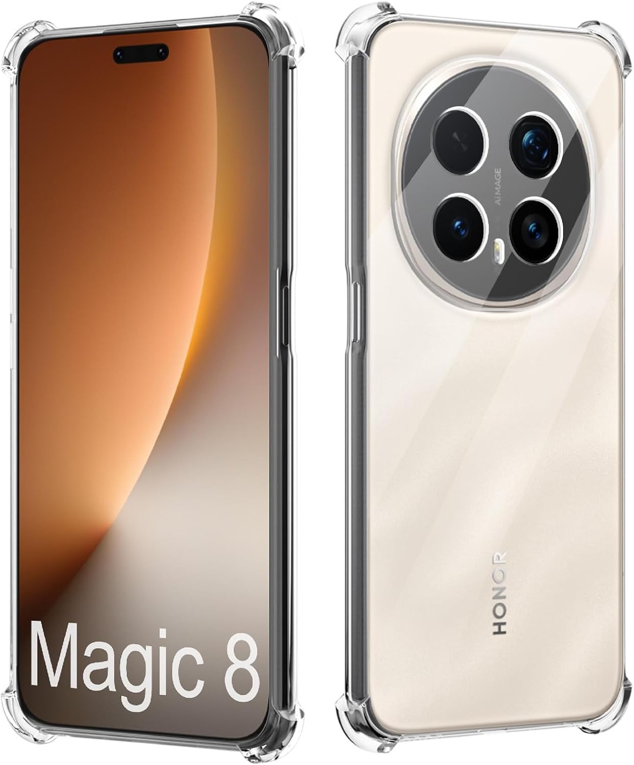 Honor Magic 8 / Magic 8 Pro Case Clear Silicone Shockproof Gel Phone Cover