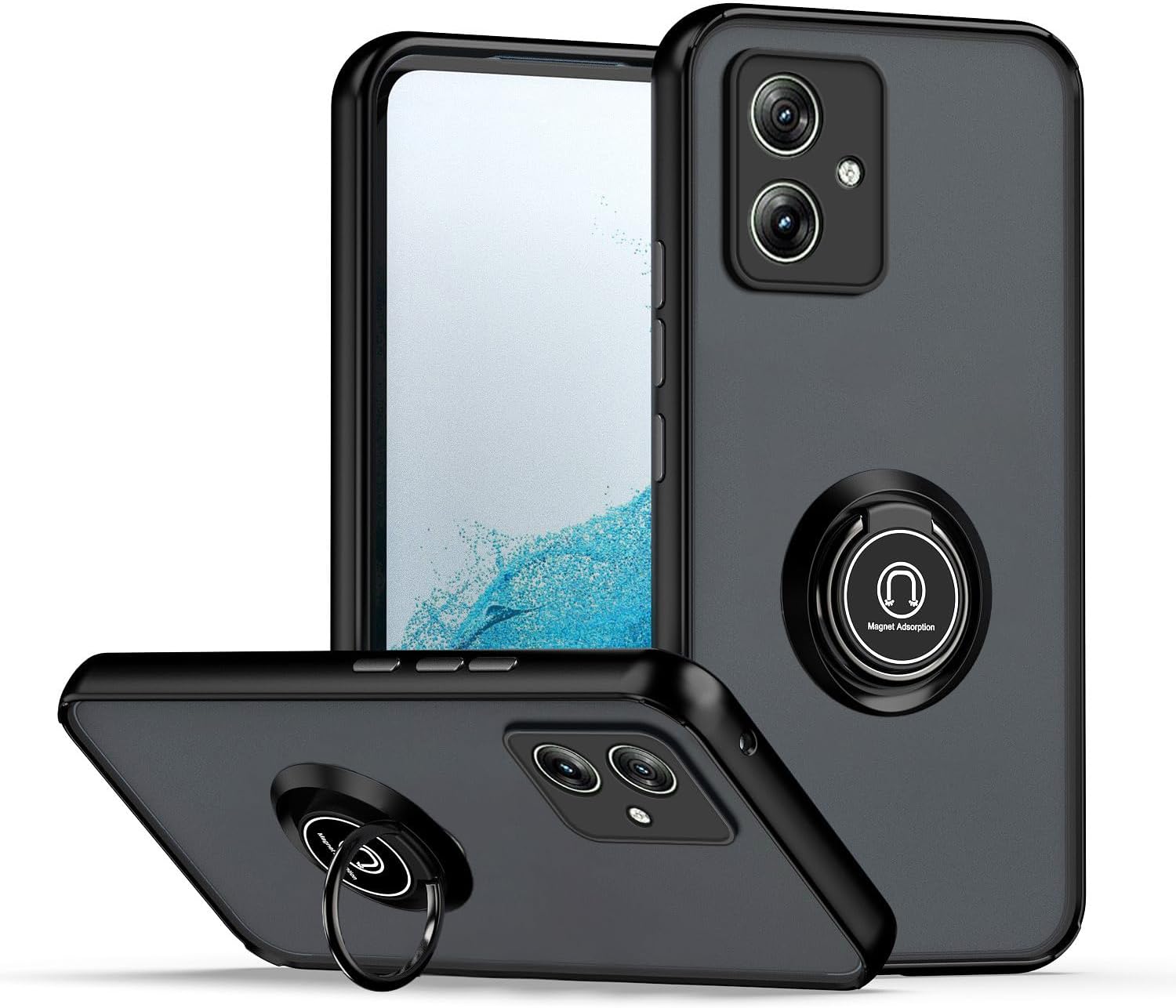 Motorola Moto G54  Case Kickstand Shockproof Cover Heavy Duty & Screen Protector