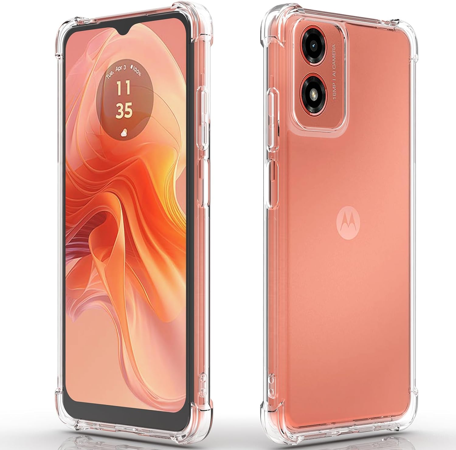 Motorola Moto E14 Case Clear Silicone Shockproof Gel Phone Cover