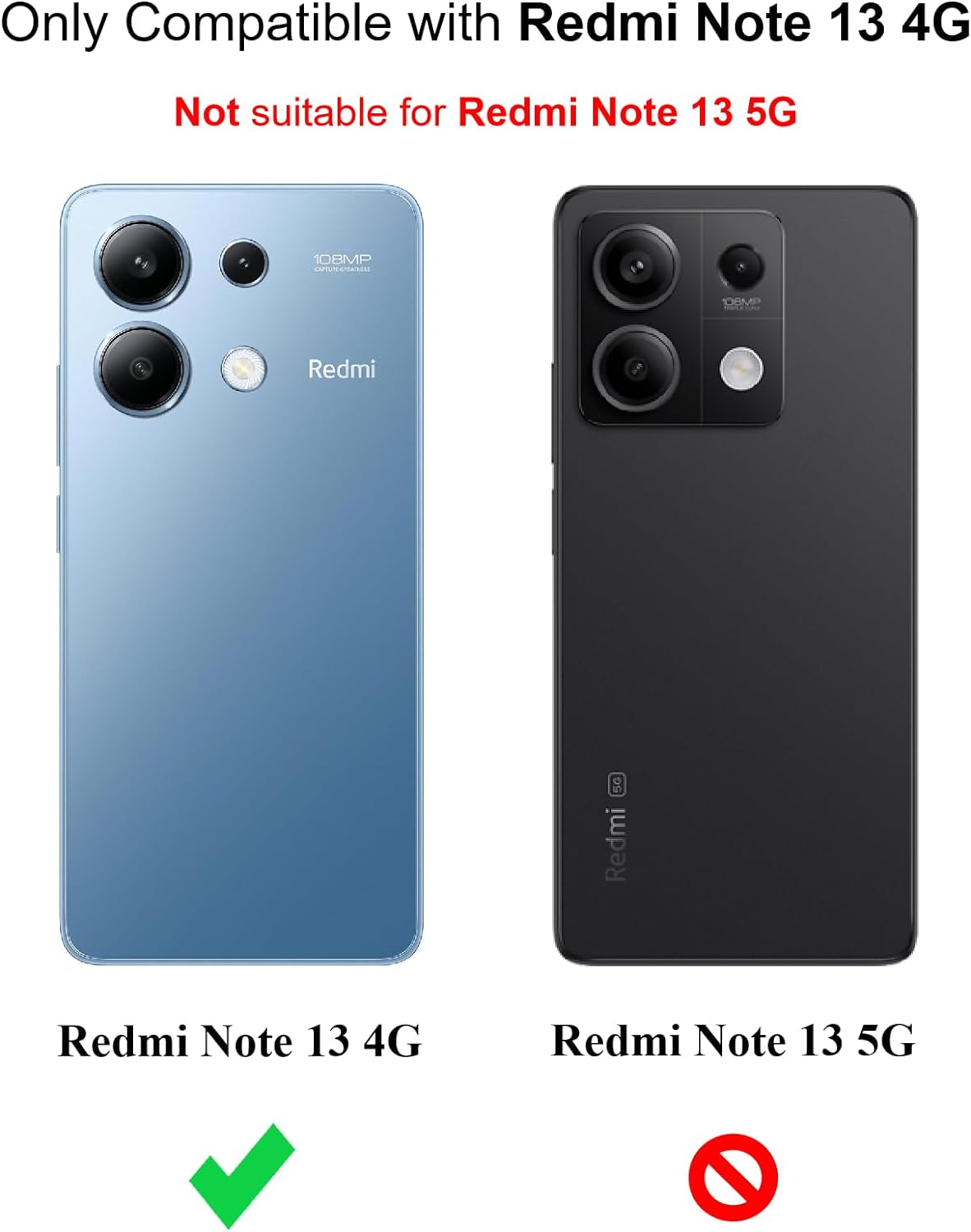 Xiaomi Redmi Note 13 4G Case Clear Phone Cover & Screen Protector