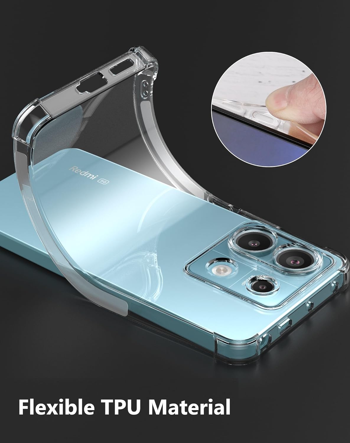 Xiaomi Redmi Note 13 Pro 5G Case Clear Phone Cover & Screen Protector