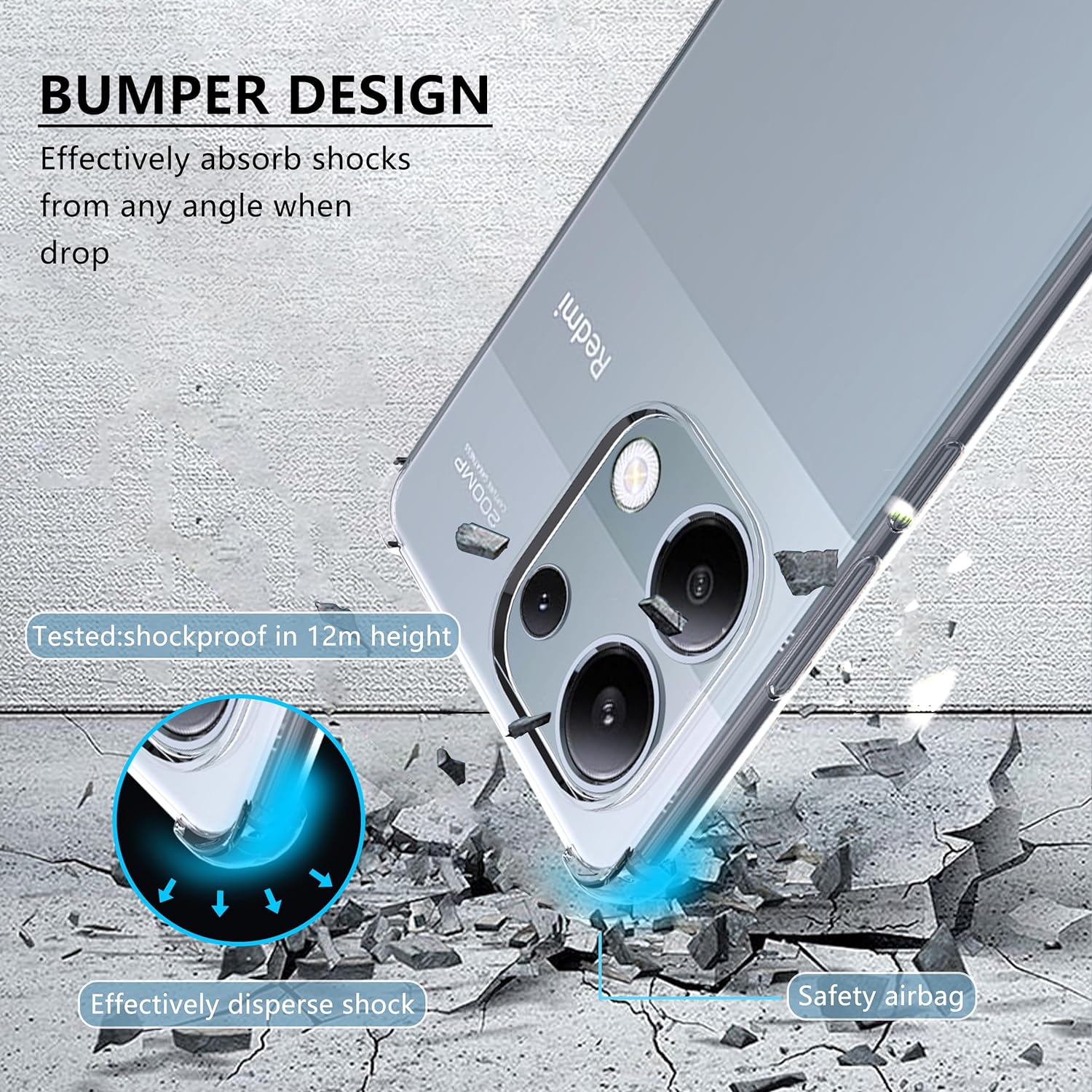 Xiaomi Redmi Note 13 Pro 4G Case Clear Phone Cover & Screen Protector