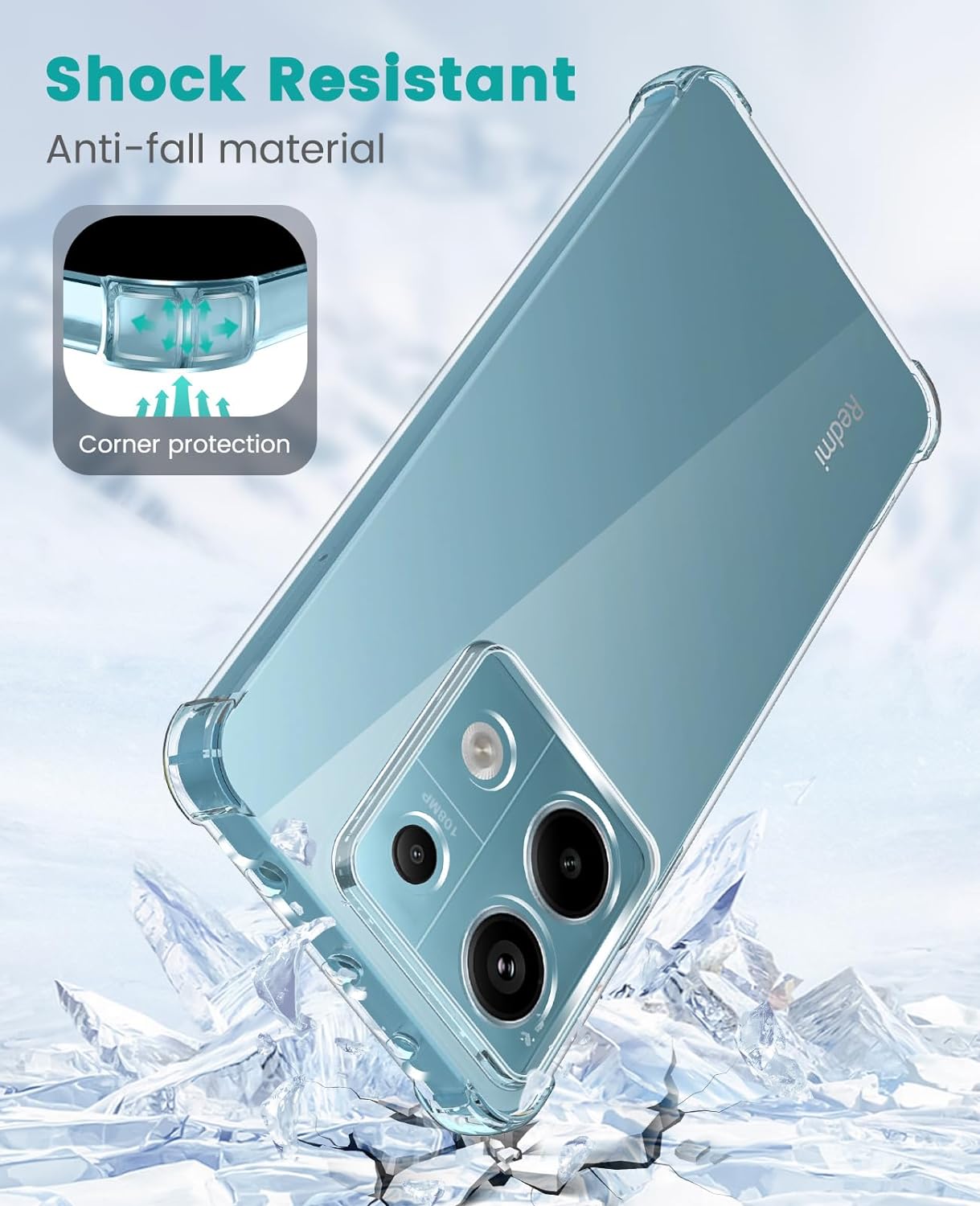 Xiaomi Redmi Note 13 5G Case Clear Phone Cover & Screen Protector