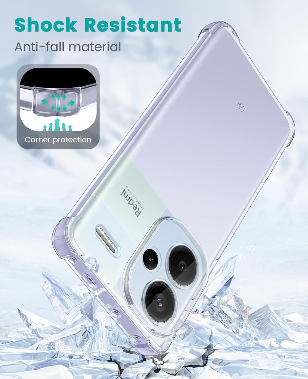 Xiaomi Redmi Note 13 Pro+ Plus Case Clear Silicone Shockproof Gel Phone Cover
