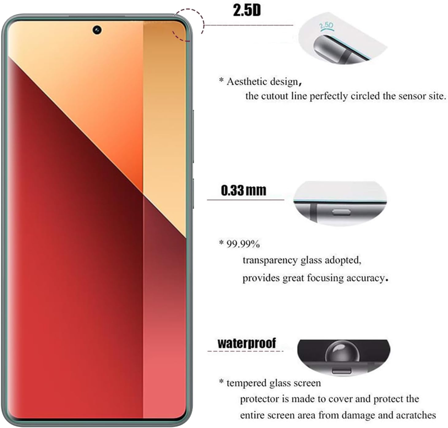 Xiaomi Redmi Note 13 4G Screen Protector Glass