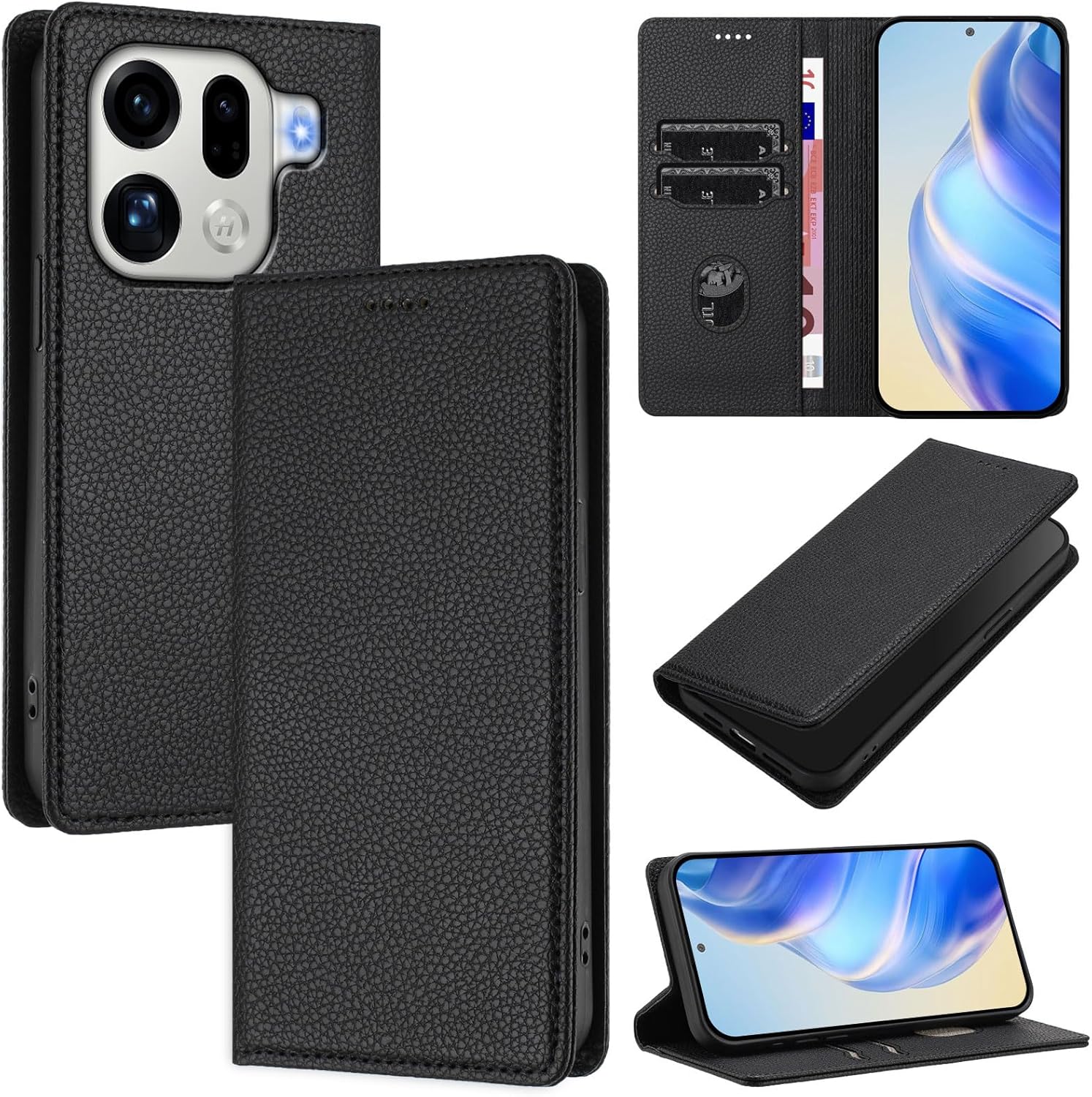 Oppo Find X9 / Find X9 Pro Case Leather Wallet Flip Book Stand Phone Cover RFID