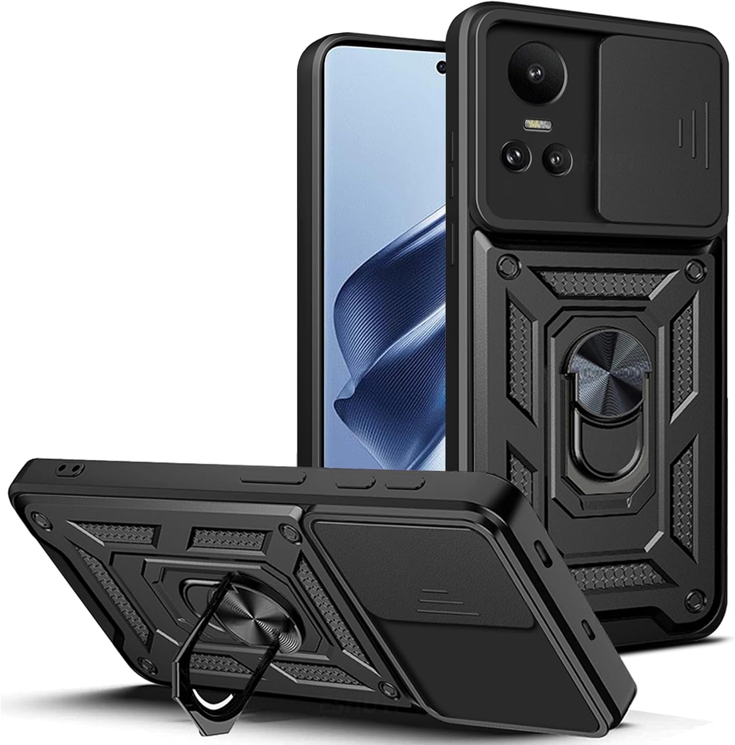 Oppo Reno 10 5G Case Shockproof Ring Stand Phone Camera Lens Cover