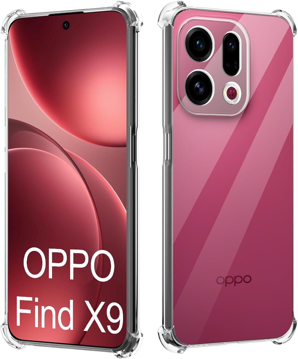 Oppo Find X9 / Find X9 Pro Case Clear Silicone Shockproof Gel Phone Cover