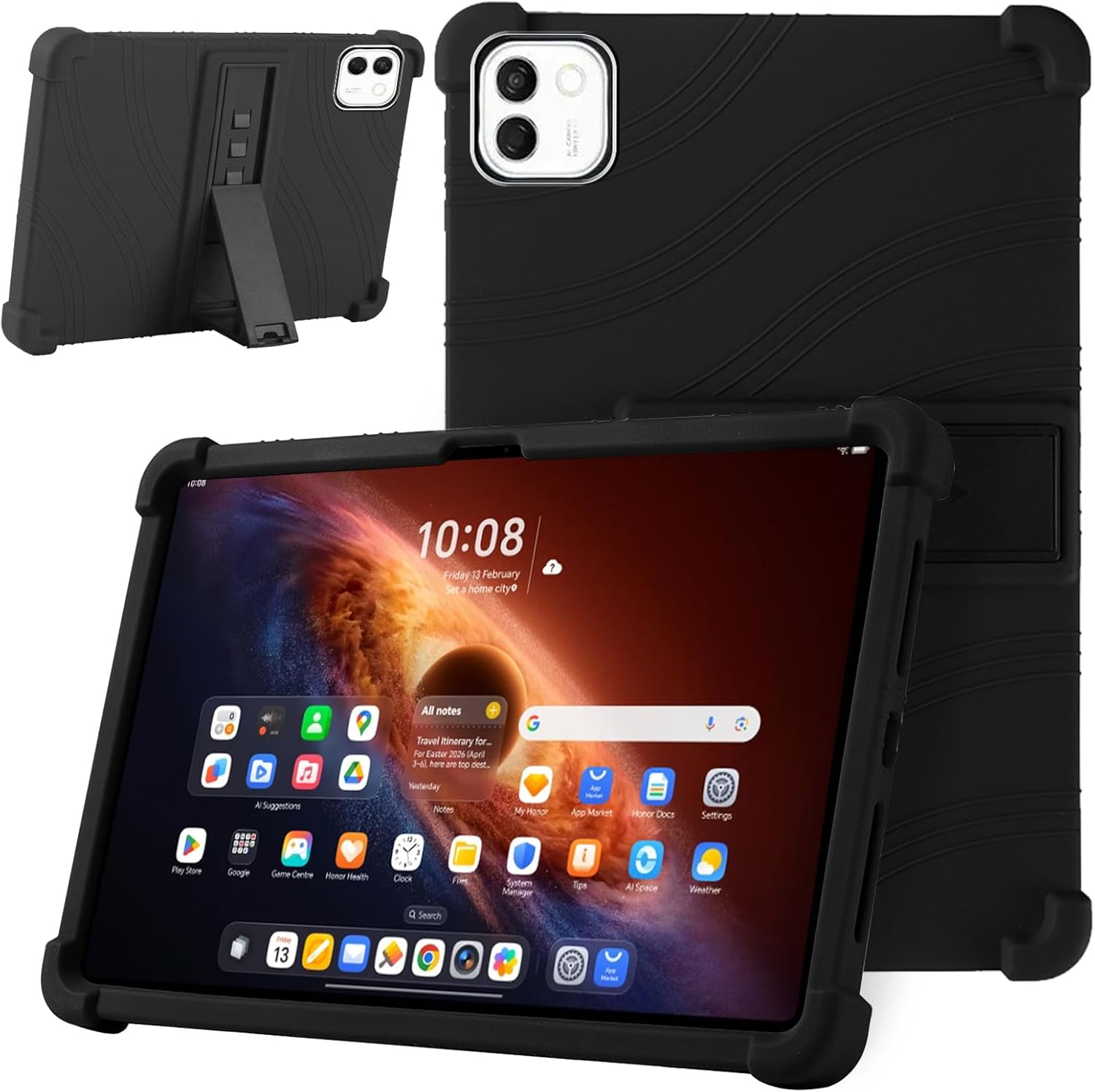 Honor MagicPad 4 Case Tablet Stand Cover Kids Heavy Duty Shockproof Black
