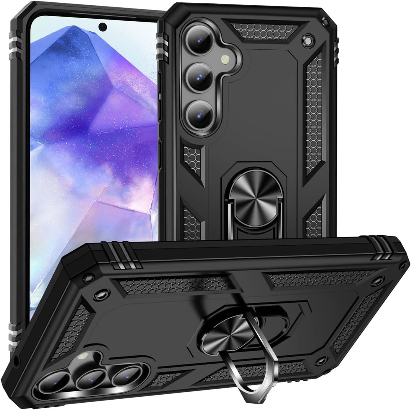 Samsung Galaxy A35 5G Case Shockproof Ring Stand Phone Cover + Screen Protector