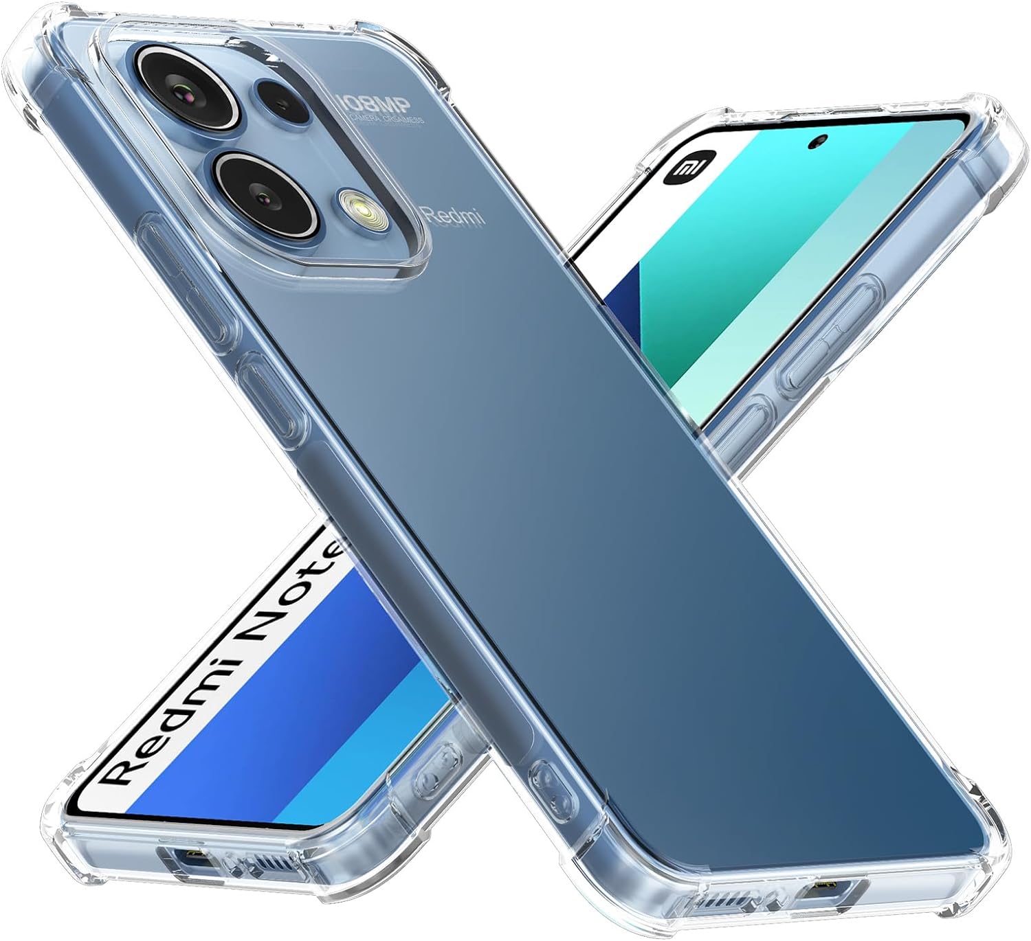 Xiaomi Redmi Note 13 4G Case Clear Silicone Shockproof Gel Phone Cover