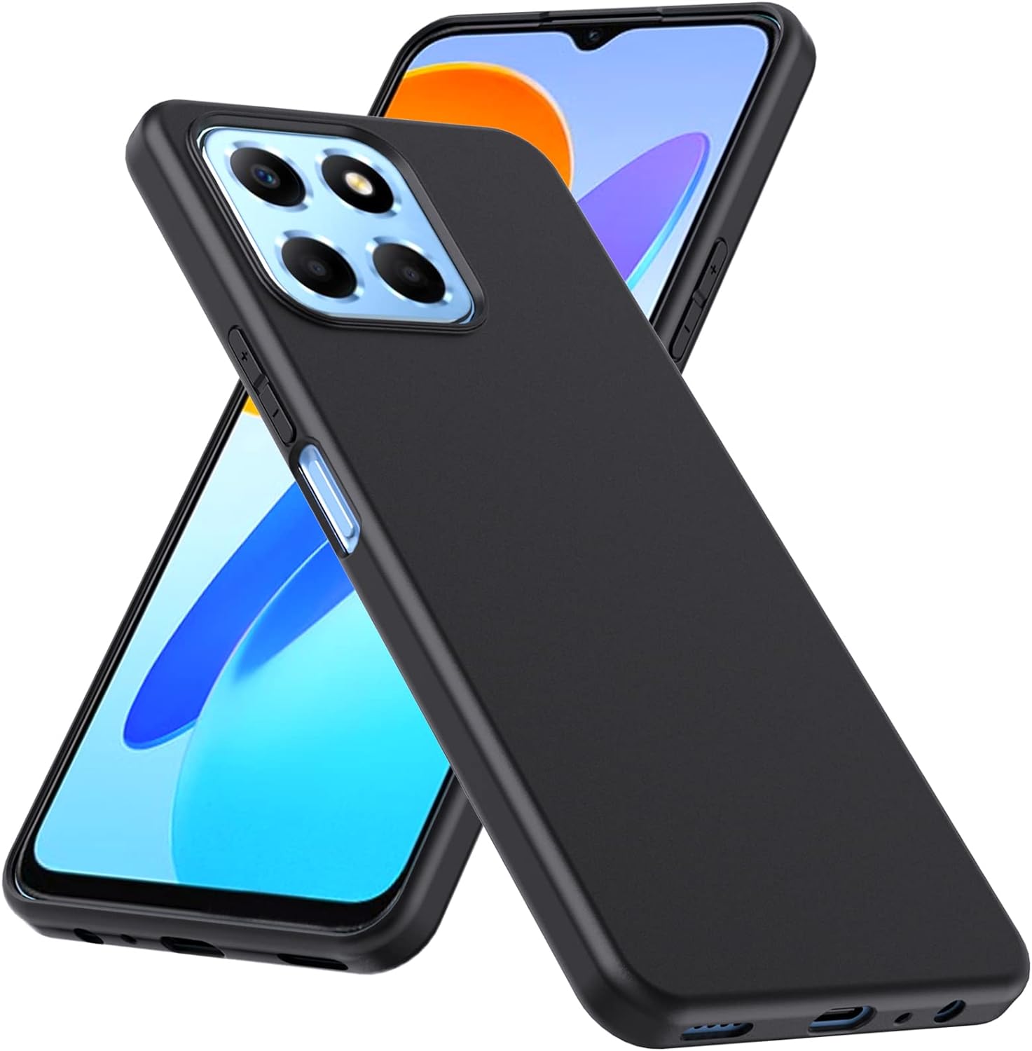 Honor X6a Case Black Gel Phone Cover And Screen Protector
