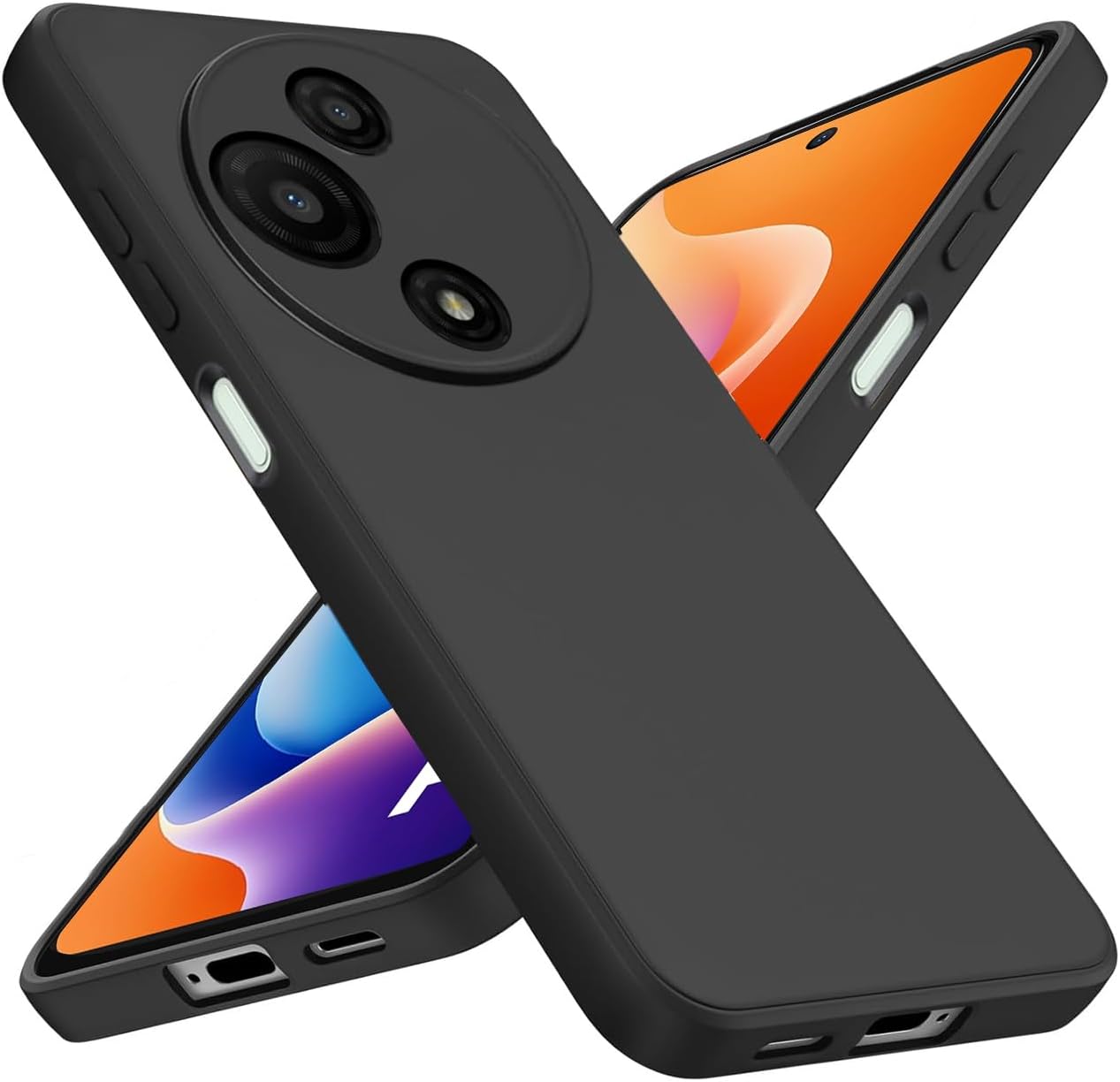 TCL 605 Case Matte Soft Black Gel Phone Cover