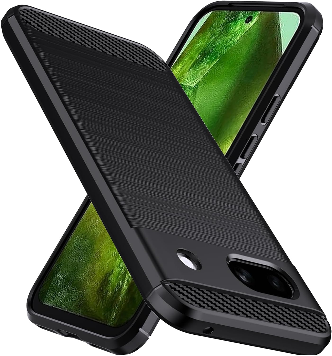 Google Pixel 8a Case Carbon Fibre Phone Cover + Screen Protector