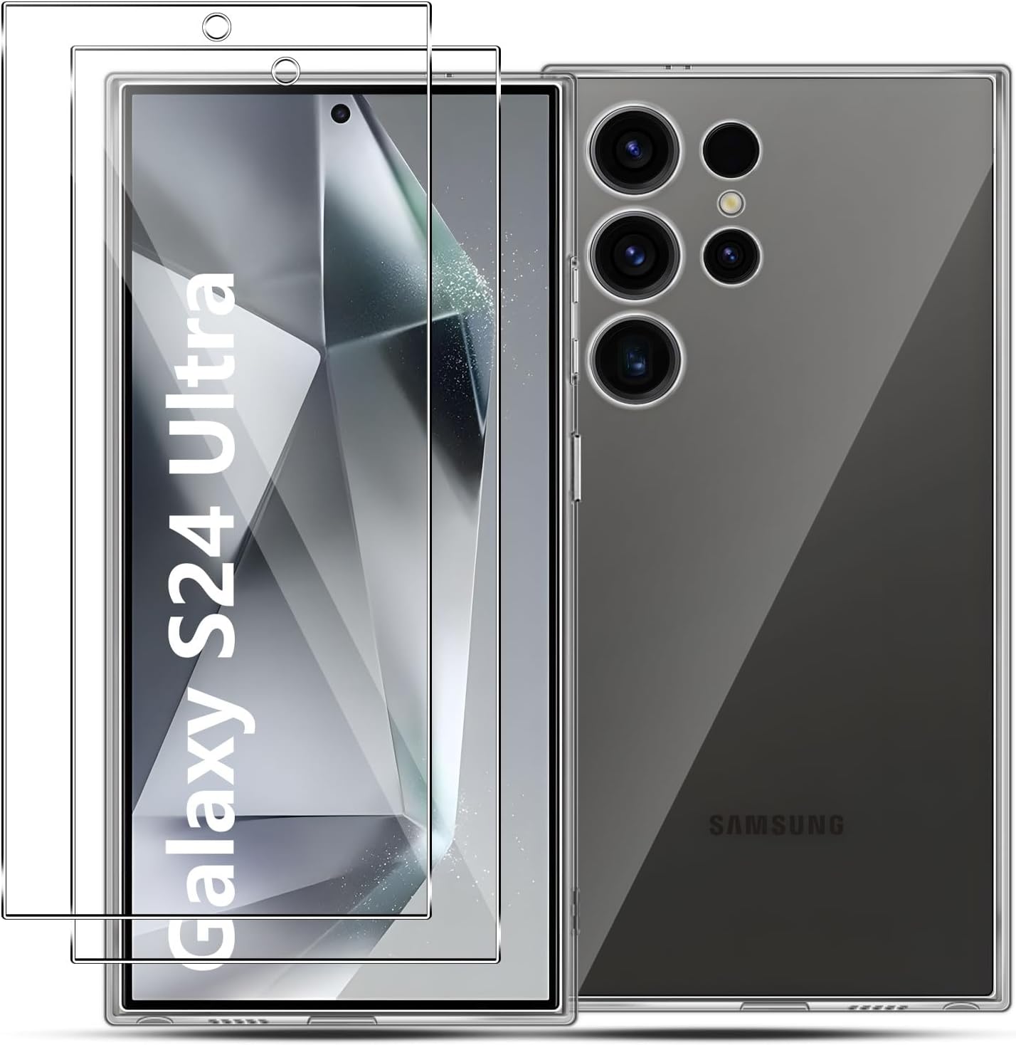 Samsung Galaxy S24 Plus Ultra Case Clear Phone Cover & Screen Protector