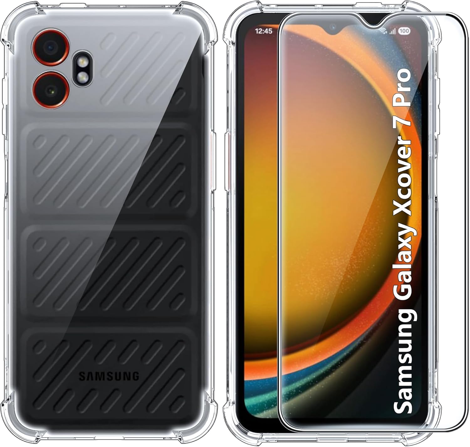 Samsung Galaxy XCover 7 Pro Case Clear Phone Cover & Screen Protector