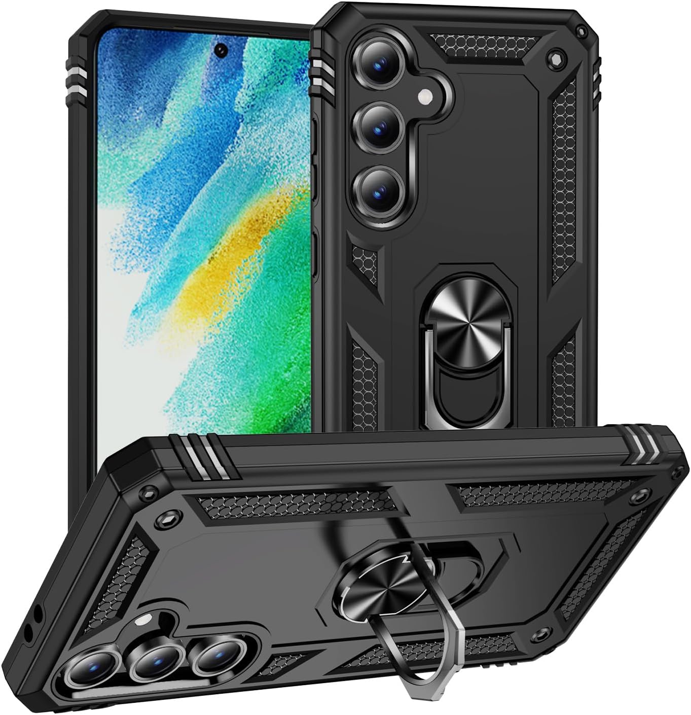 Samsung Galaxy S24 FE Case Shockproof Ring Phone Cover & Screen Protector