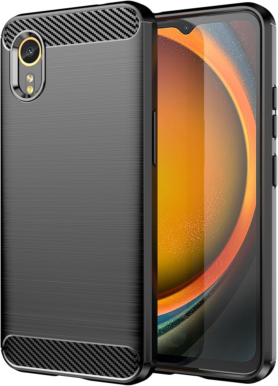 Samsung Galaxy Xcover 7  Case Carbon Fibre Phone Cover + Screen Protector