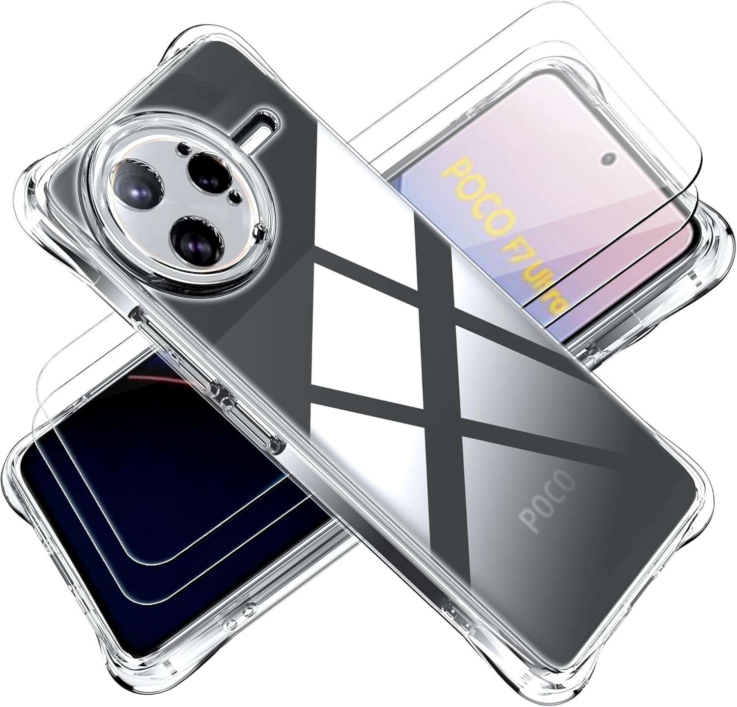 Xiaomi Poco F7 Ultra Case Clear Phone Cover & Screen Protector