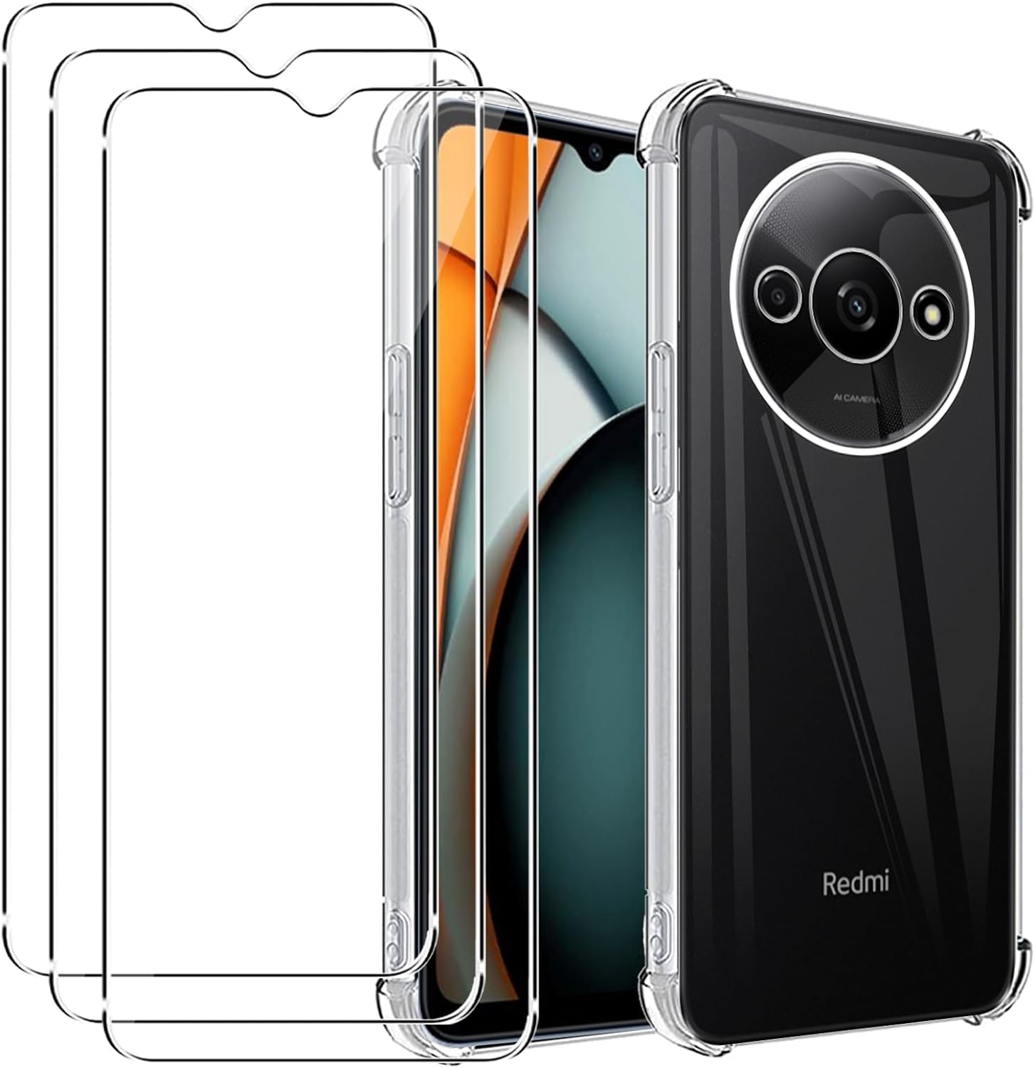 Xiaomi Redmi A3 Case Clear Phone Cover & Screen Protector