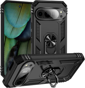 Google Pixel 9 / 9 Pro / XL Case Shockproof Ring Phone Cover & Screen Protector
