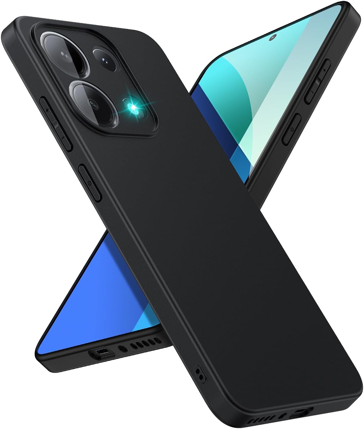 Xiaomi Redmi Note 13 4G Case Black Gel Phone Cover & Screen Protector